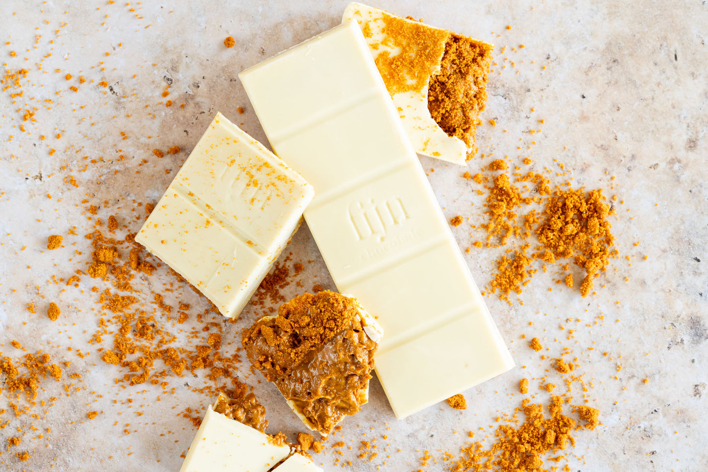 Ambachtelijke witte chocolade met speculoos | 200 gram
