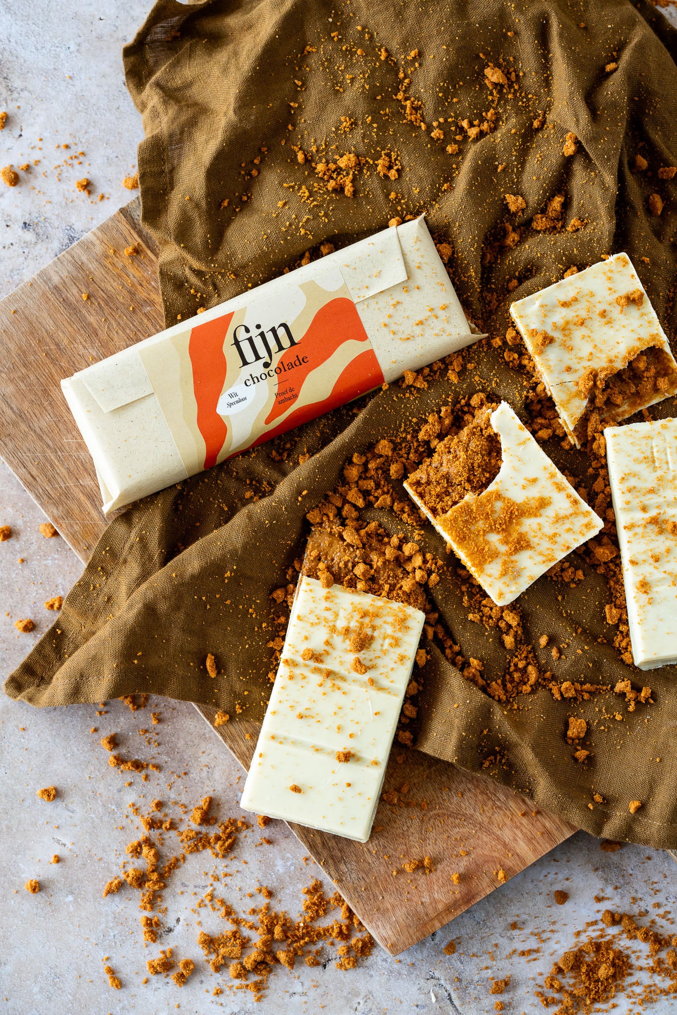 Ambachtelijke witte chocolade met speculoos | 200 gram