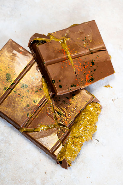 Ambachtelijke chocolade met pistache en kadayif | 200 gram