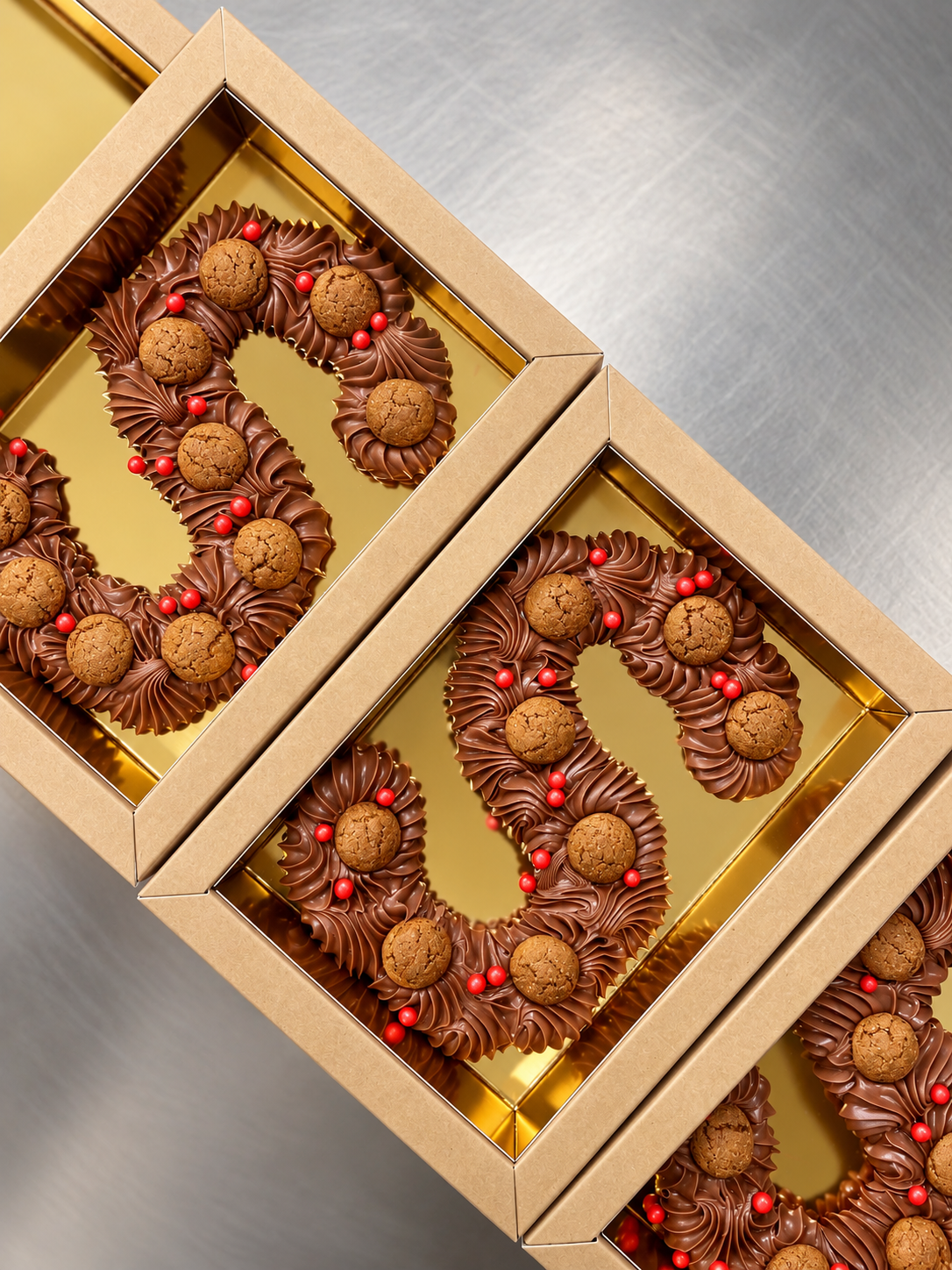 Handgespoten roomboter chocoladeletter | 200 gram | Alleen afhalen