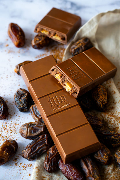 Ambachtelijke chocoladereep | Sticky toffee 200 gram