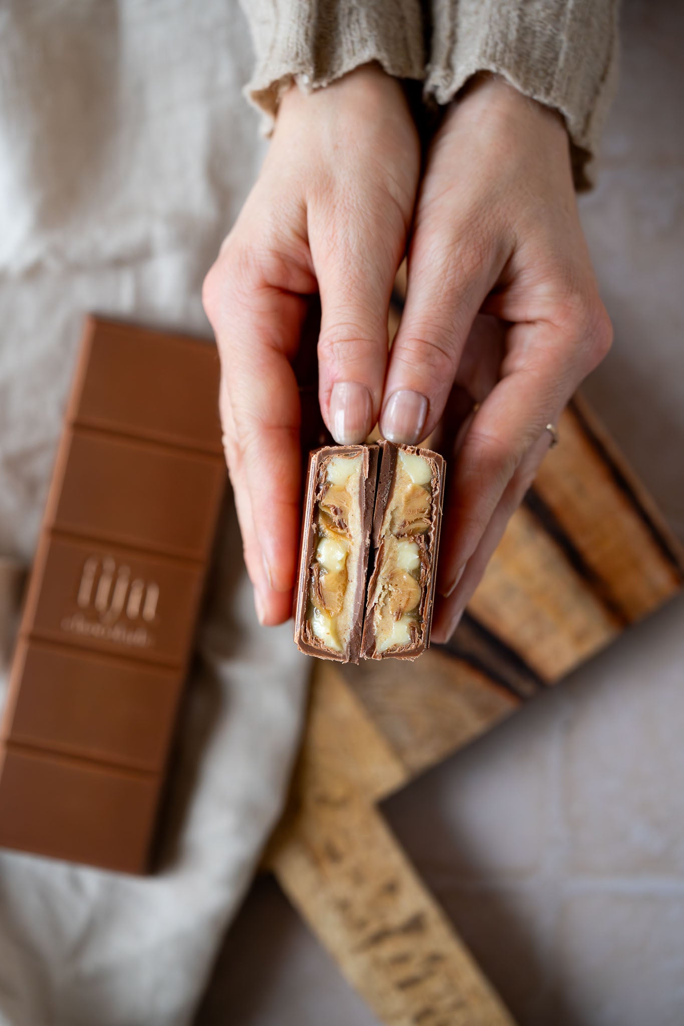 Ambachtelijke chocoladereep met banoffee pie | 200 gram