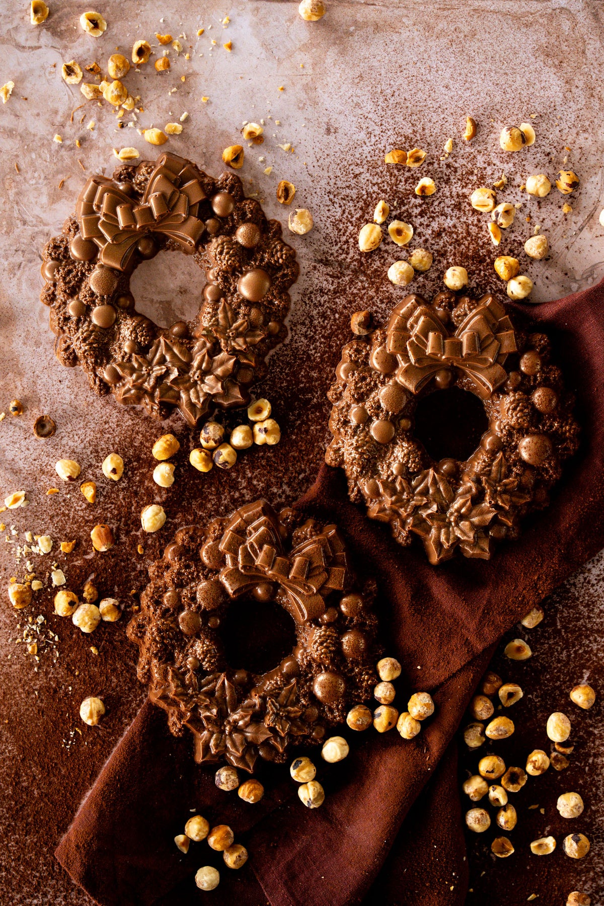 Luxe kerstkrans | Massief, karamel, praliné of chocolade ganache