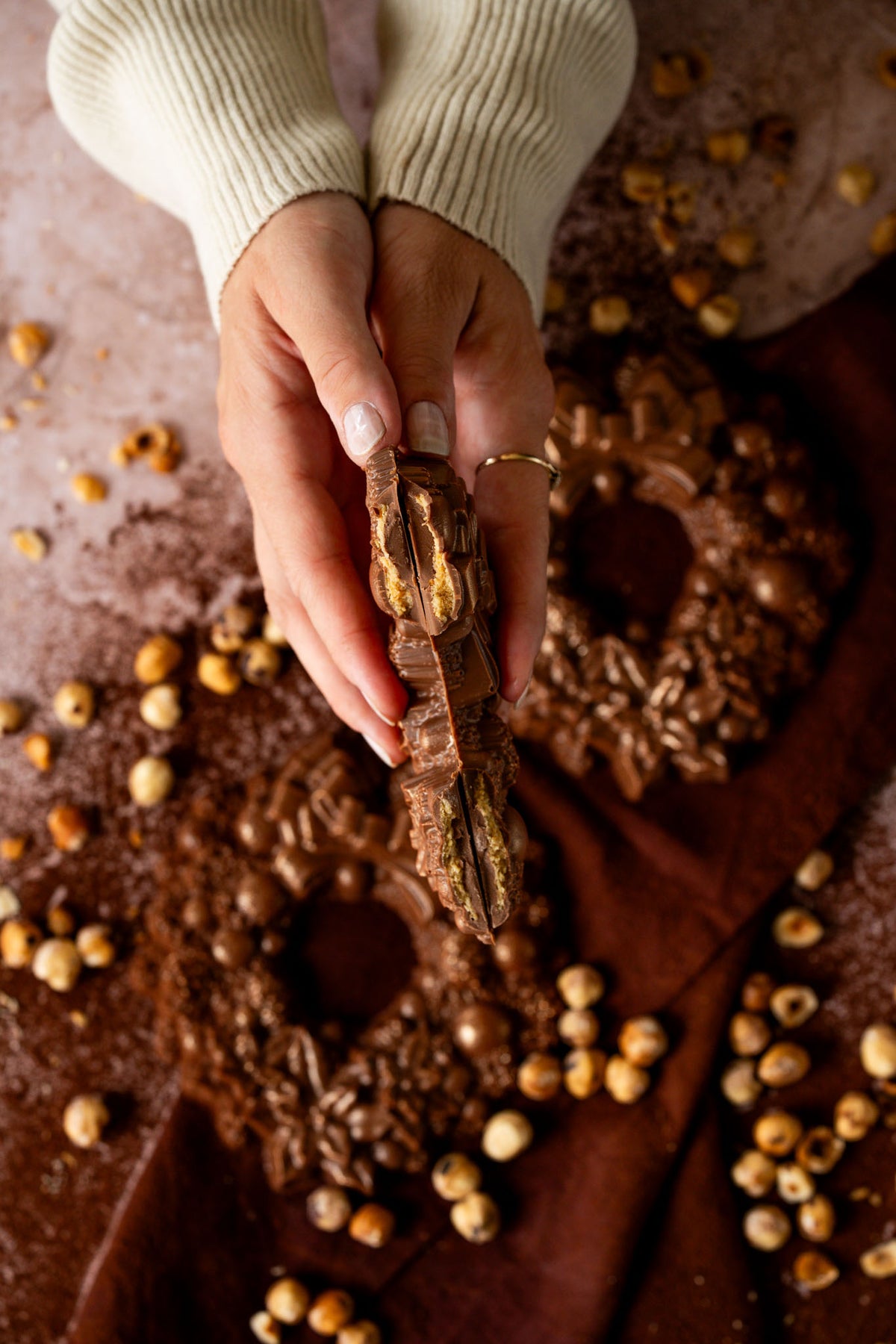Luxe kerstkrans | Massief, karamel, praliné of chocolade ganache