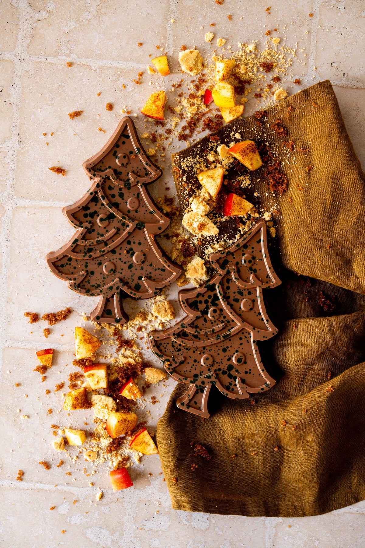 Ambachtelijke chocolade kerstboom | Apple crumble