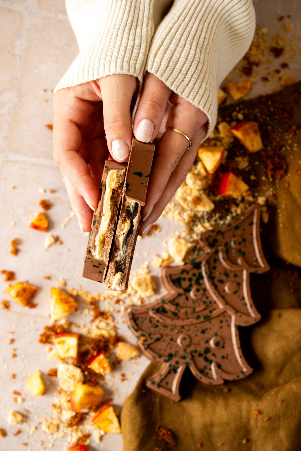 Ambachtelijke chocolade kerstboom | Apple crumble