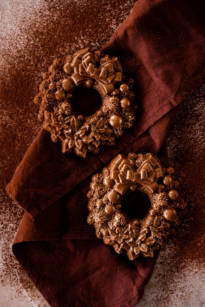 Luxe kerstkrans | Massief, karamel, praliné of chocolade ganache