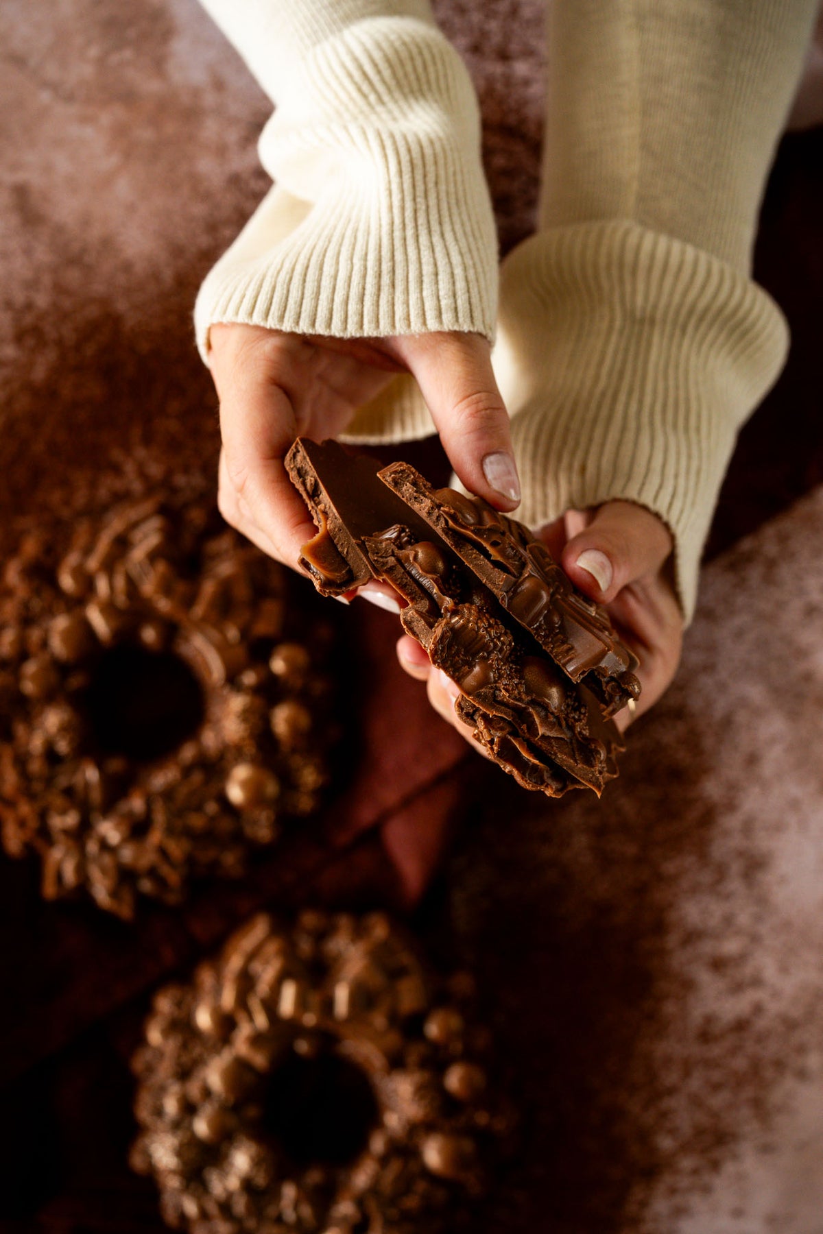Luxe kerstkrans | Massief, karamel, praliné of chocolade ganache